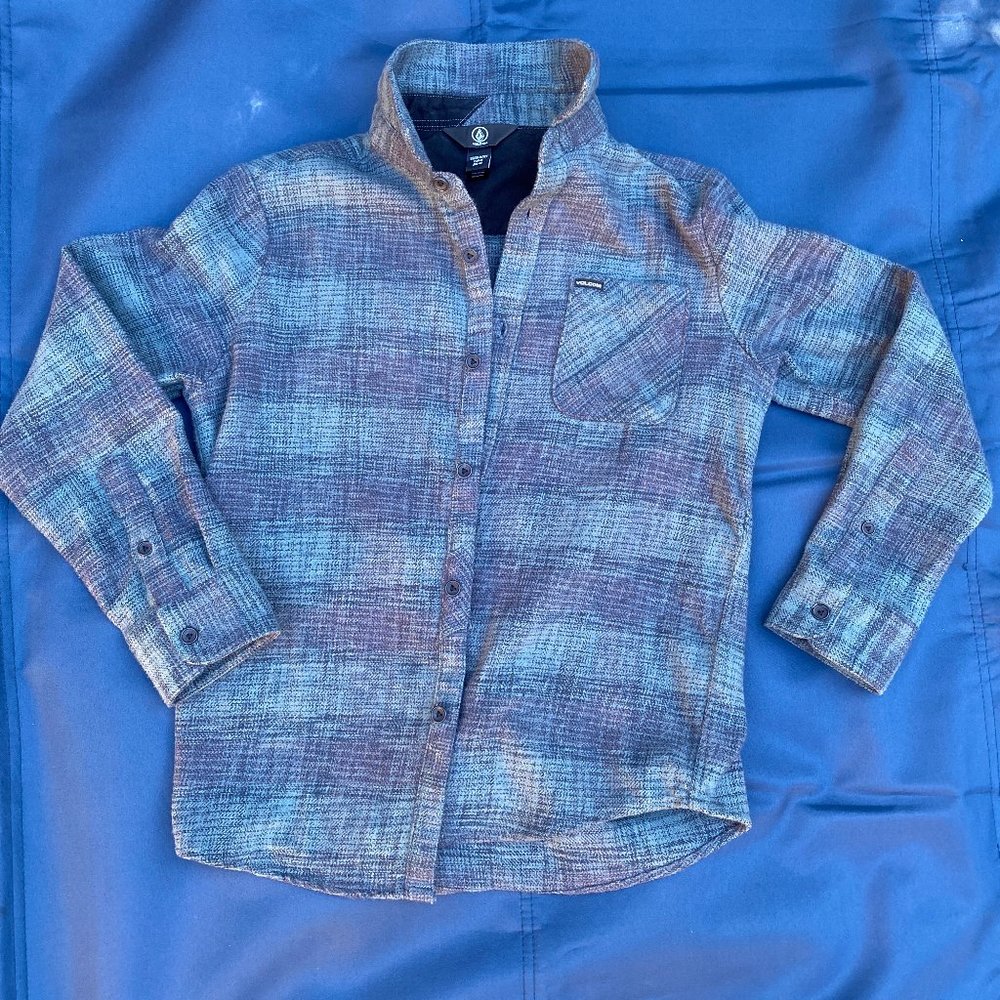 Boys Volcom Plaid Button Down Flannel